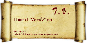 Timmel Veréna névjegykártya